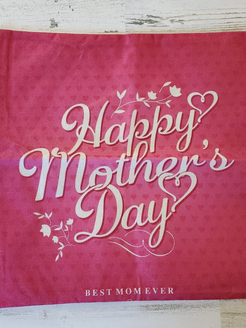 Burlap Mother's Day Accent Throw Pillow Cover NEW